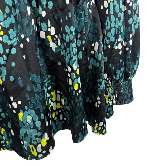 Torrid Satin Surplice Tie Cut Out Back 40260416 Long Sleeve Teal Blouse Top 4X - Picture 7 of 16